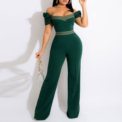 Print Off Shoulder Sleeveless Jumpsuit