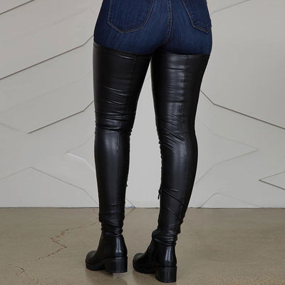 Zipper Knee-High Thin Heel Boots