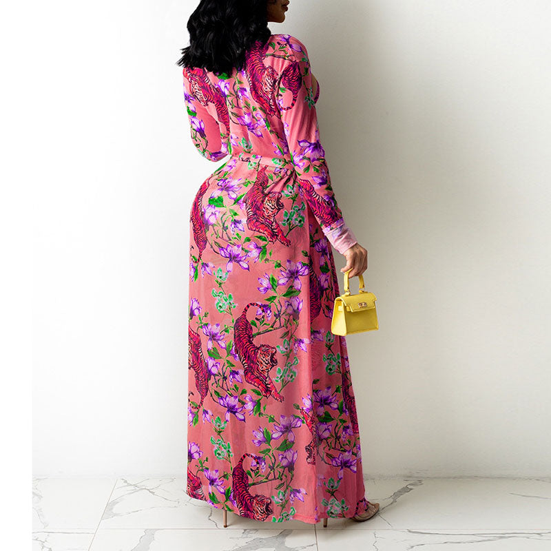 Floral Print Long Sleeve Three Piece Set