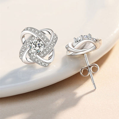 Rhinestone Twisted Earrings