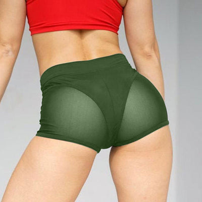 Solid High Waist Mesh Sport Panty
