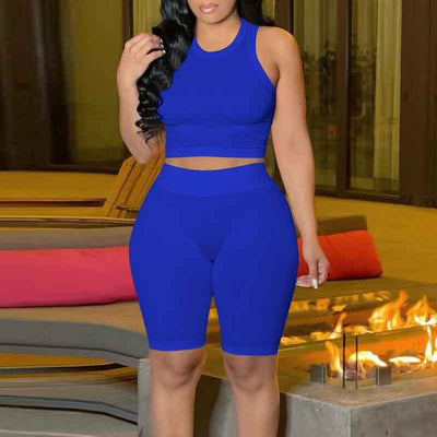 Basic Sleeveless Tank Top & Shorts Set