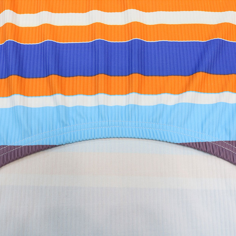 Striped Pattern Backless High Split Maxi Dress