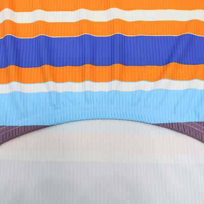 Striped Pattern Backless High Split Maxi Dress