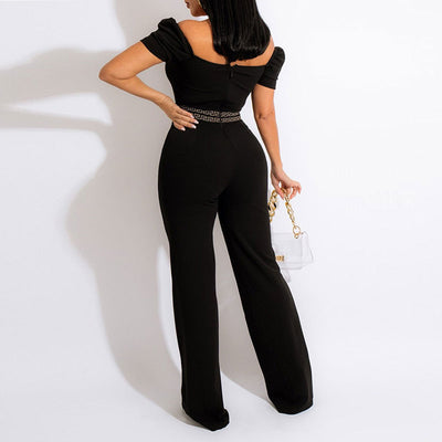 Print Off Shoulder Sleeveless Jumpsuit
