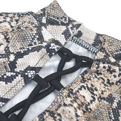 Print Sleeveless Lace Up Bodycon Dress