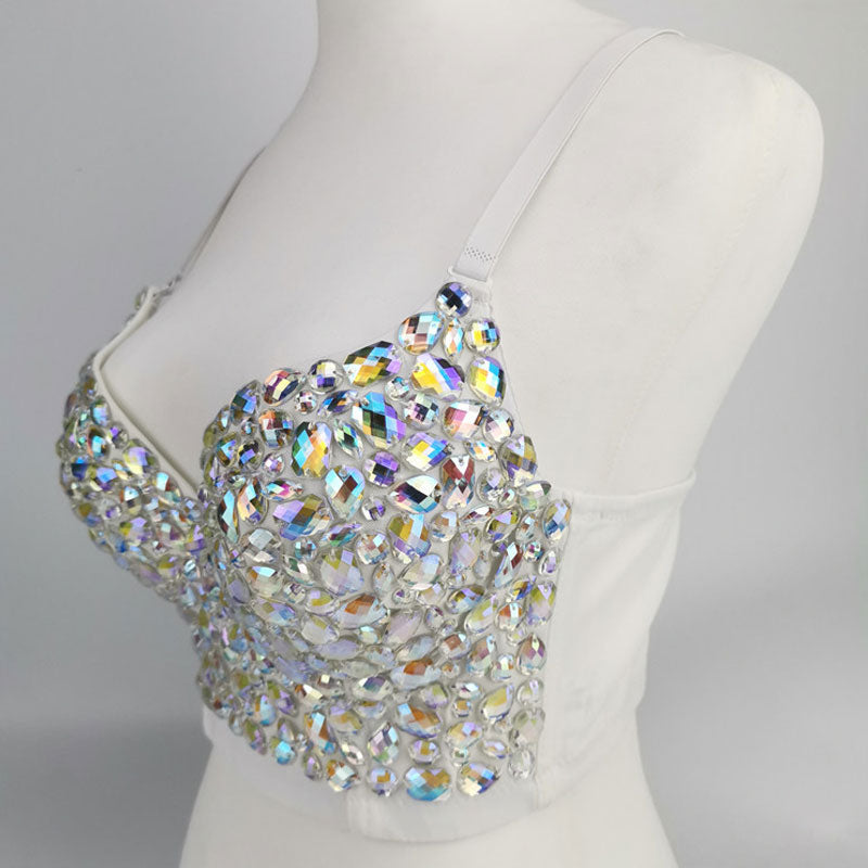 Studded Spaghetti Strap Corset Crop Top