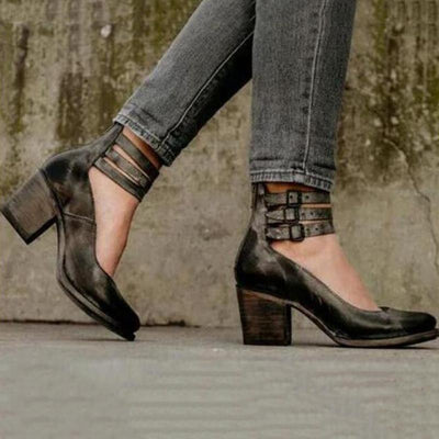 Gladiator Leather Chunky Sandals - Shop Shiningbabe - Womens Fashion Online Shopping Offering Huge Discounts on Shoes - Heels, Sandals, Boots, Slippers; Clothing - Tops, Dresses, Jumpsuits, and More.