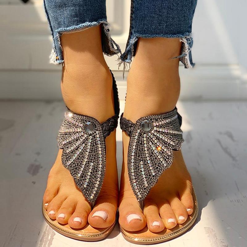 Studded Detail Toe Post Flat Sandals - Shop Shiningbabe - Womens Fashion Online Shopping Offering Huge Discounts on Shoes - Heels, Sandals, Boots, Slippers; Clothing - Tops, Dresses, Jumpsuits, and More.
