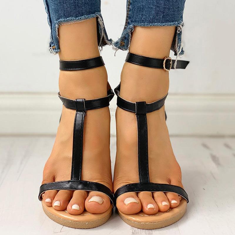 Open Toe T-Strap Flat Sandals - Shop Shiningbabe - Womens Fashion Online Shopping Offering Huge Discounts on Shoes - Heels, Sandals, Boots, Slippers; Clothing - Tops, Dresses, Jumpsuits, and More.